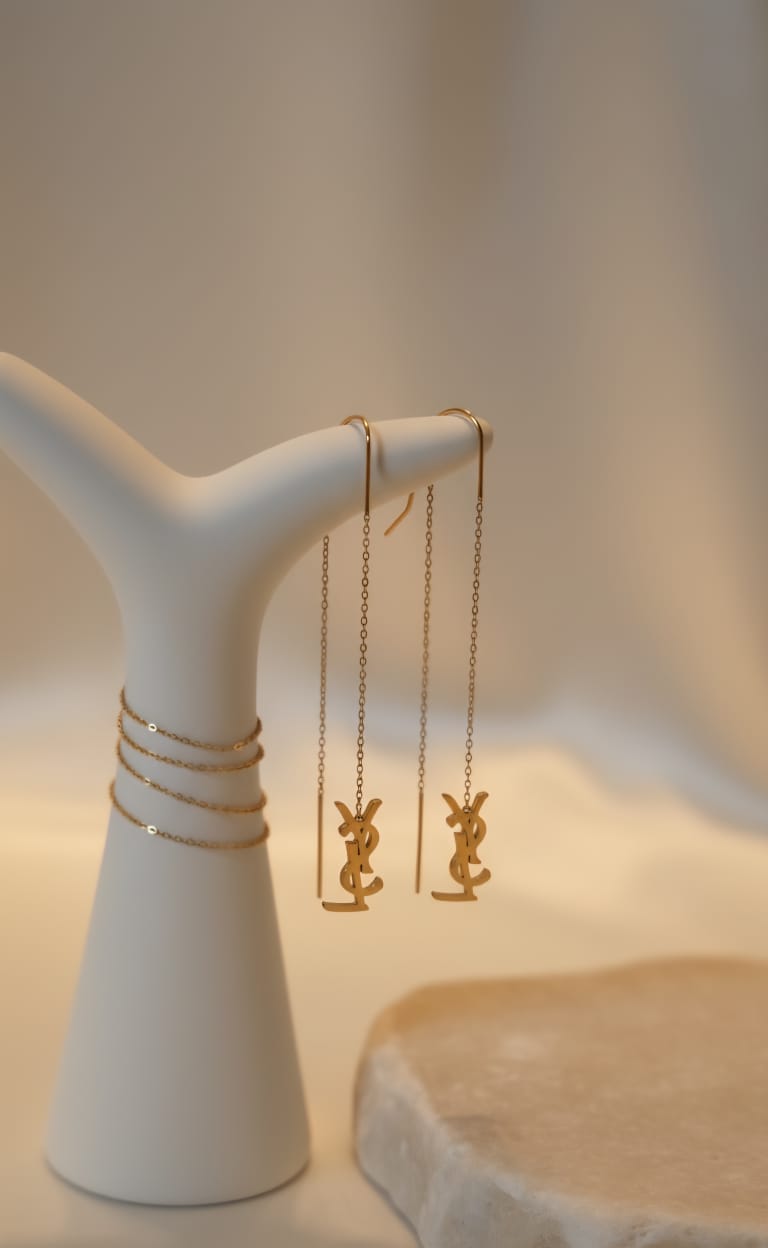 Saint Laurent cassandre threader earring