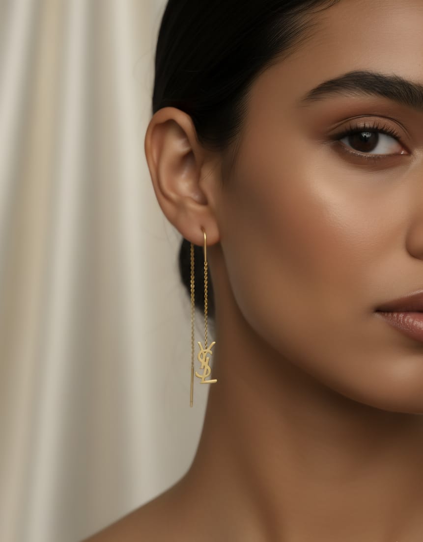 Saint Laurent cassandre threader earring