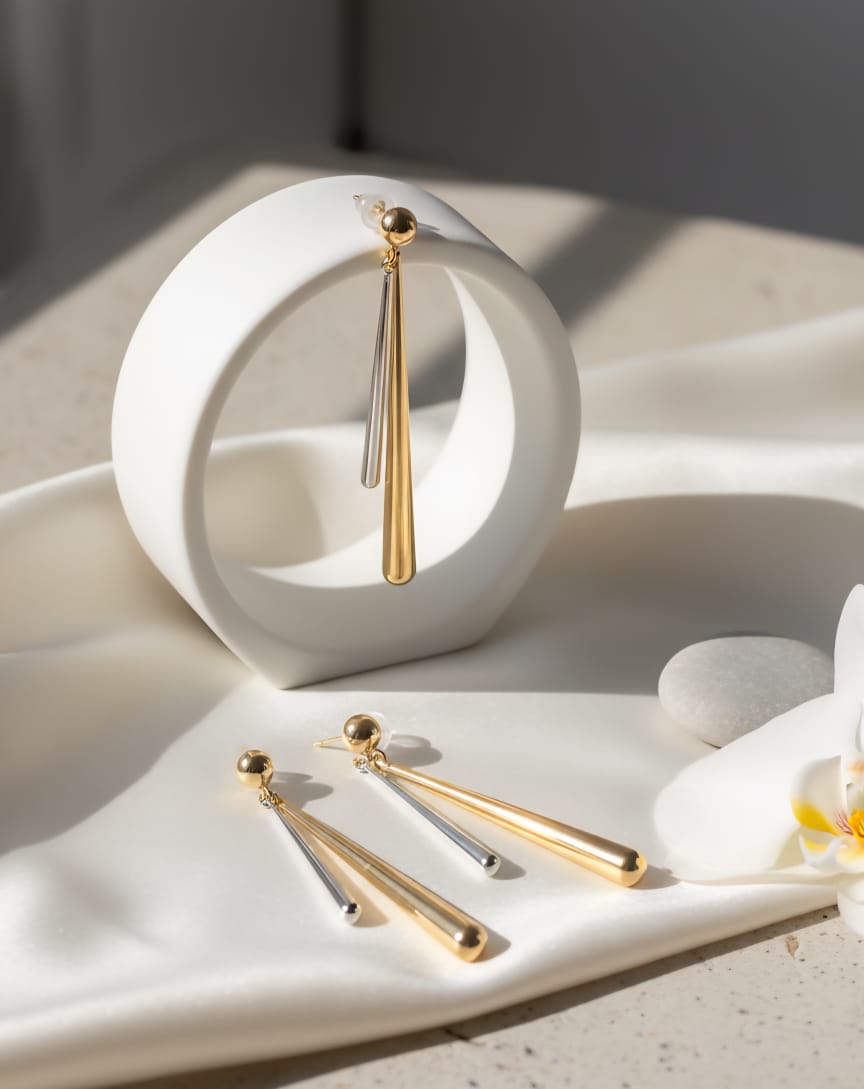 Polished Bar Drop Earrings