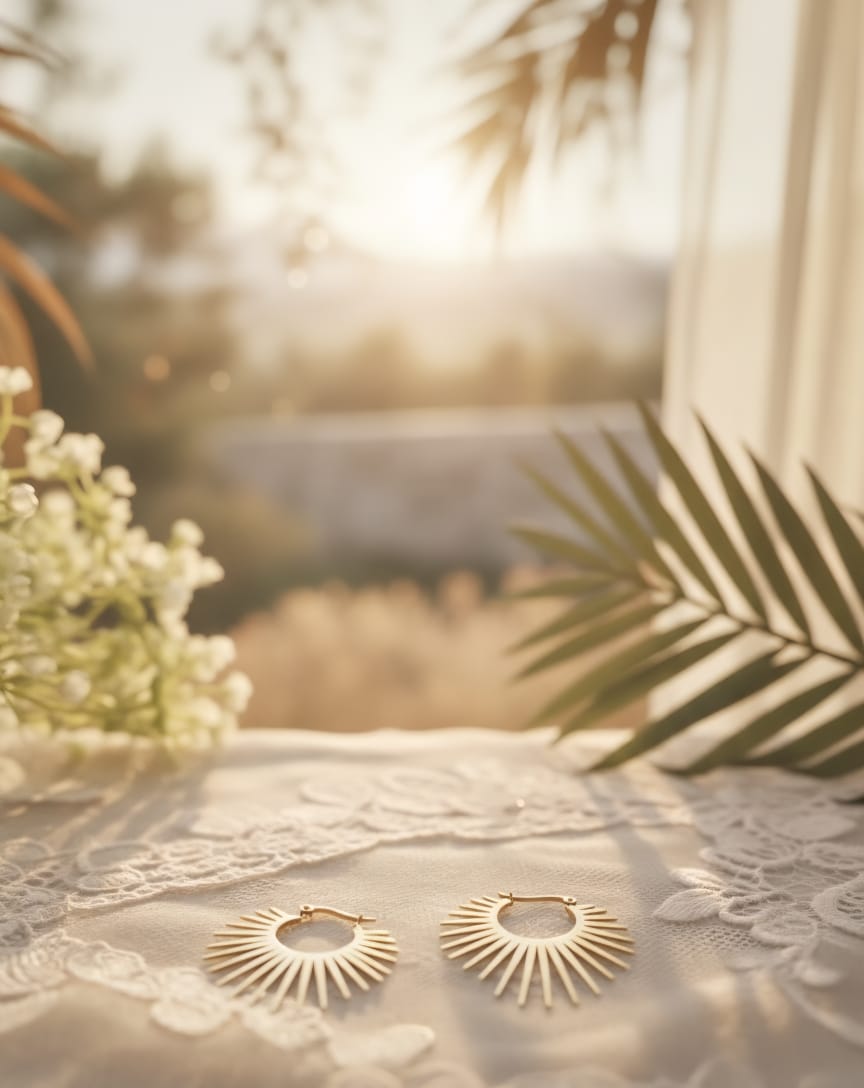 Sunburst Hoop Earring