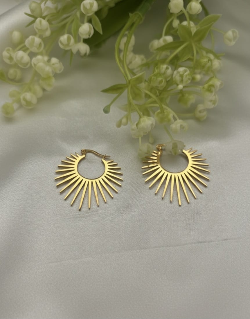 Sunburst Hoop Earring