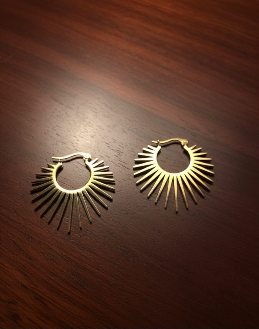Sunburst Hoop Earring