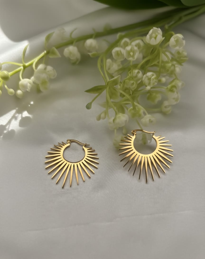 Sunburst Hoop Earring