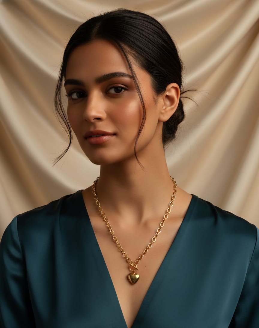 Choker toggle heart pendent