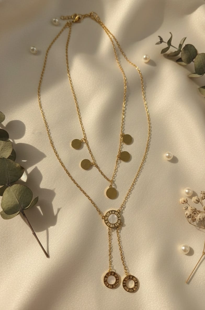 Double layer pearl necklace