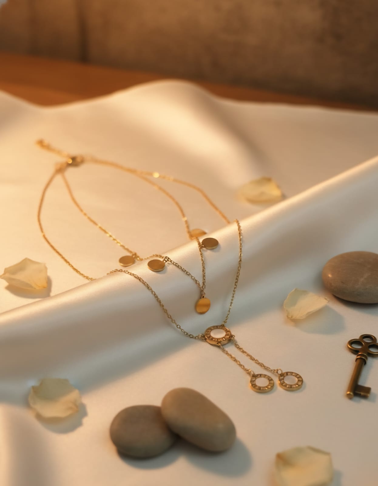 Double layer pearl necklace