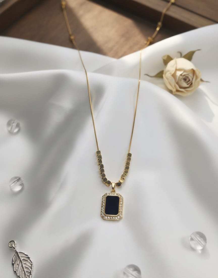 Black Square diamond pendant