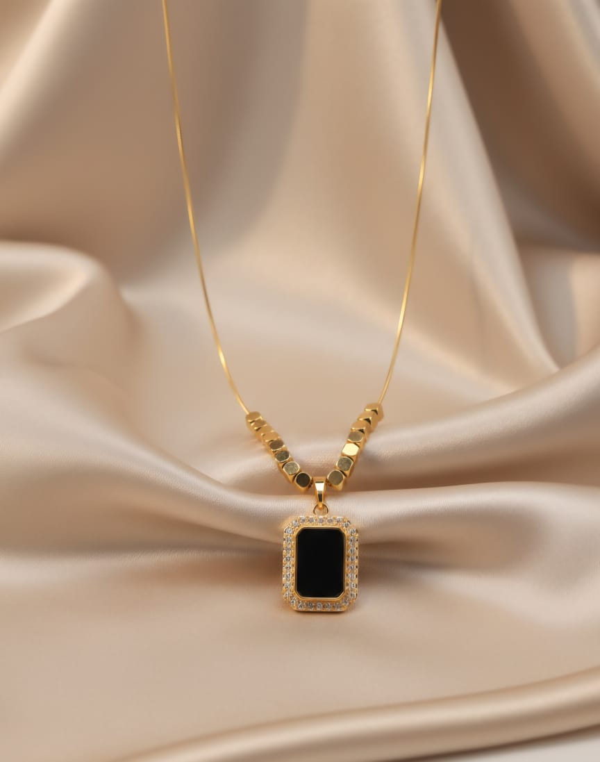 Black Square diamond pendant