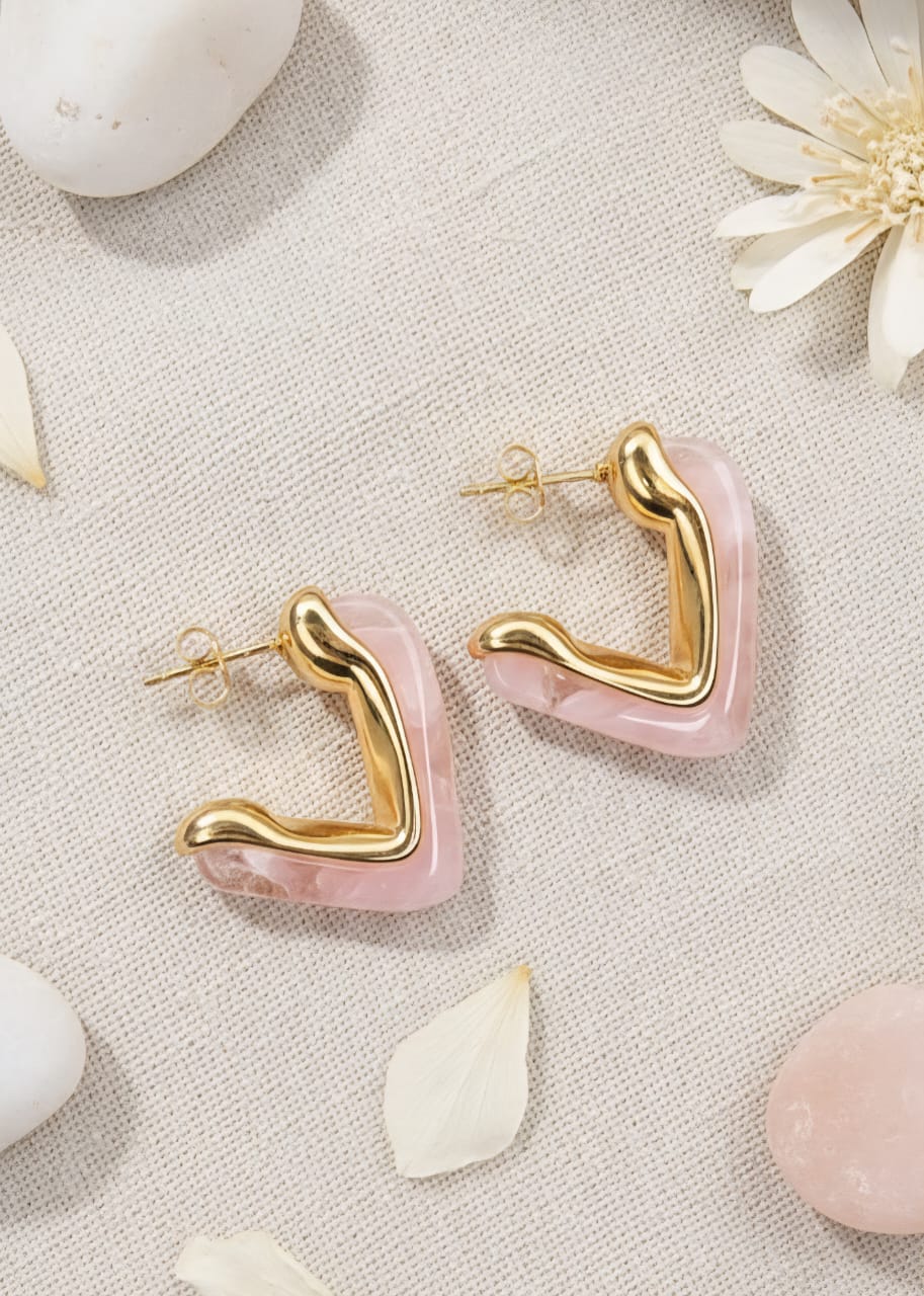 Resin Acrylic C shape sweet heart earring