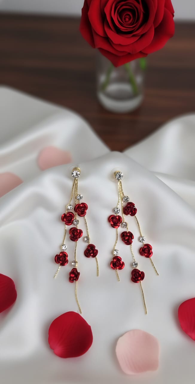 Rose flower Dangle Korean Earring