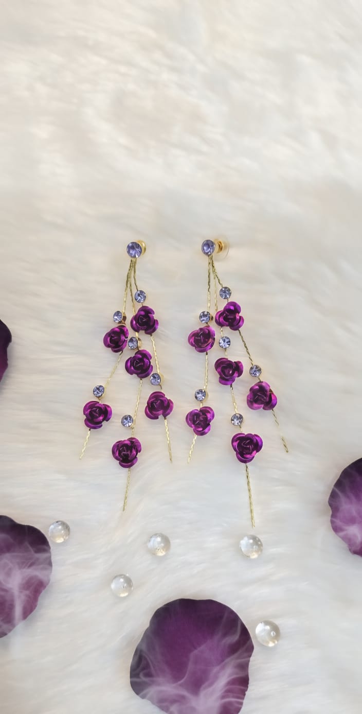 Rose flower Dangle Korean Earring