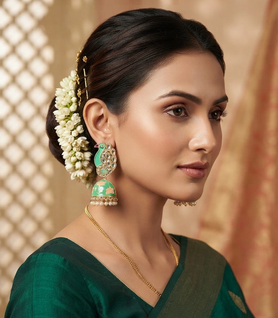 Minakari Peacock Jhumka