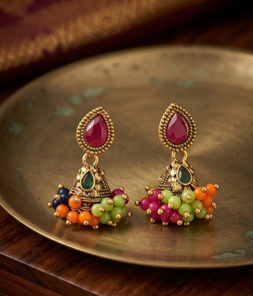Multicolor Pearl Earring