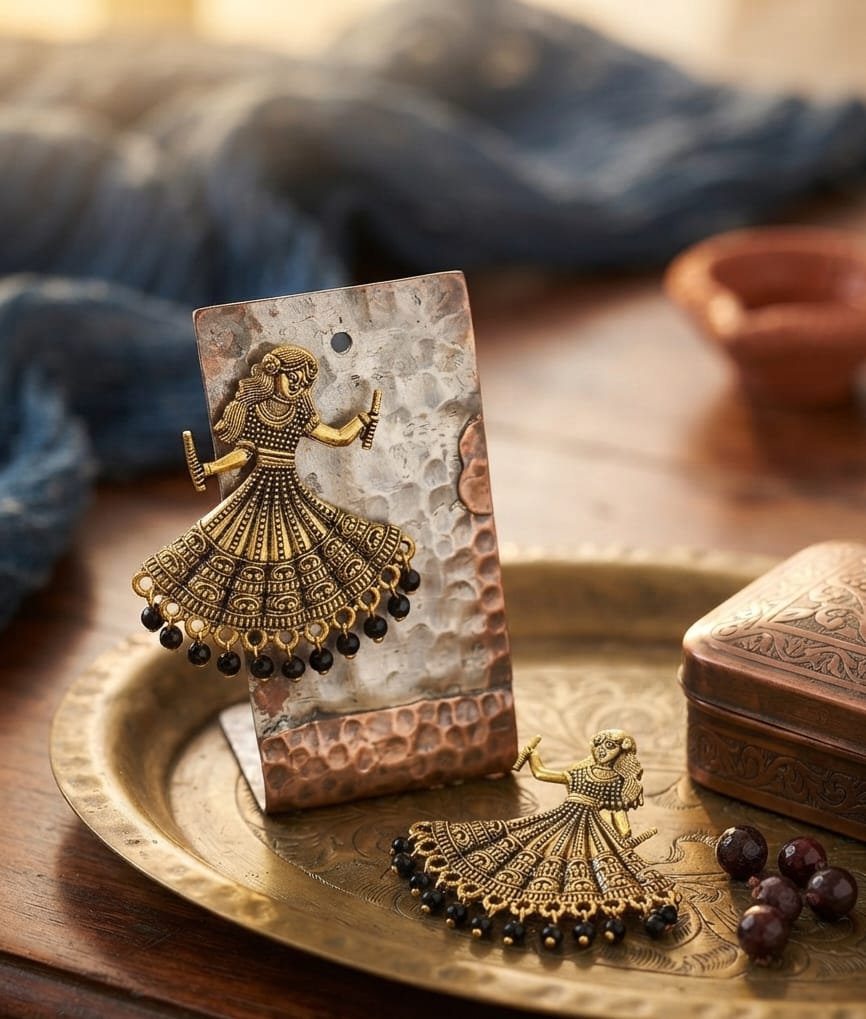 Oxidised Radha Earring