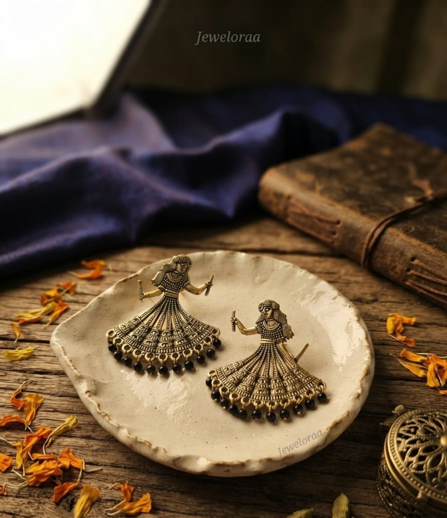 Oxidised Radha Earring