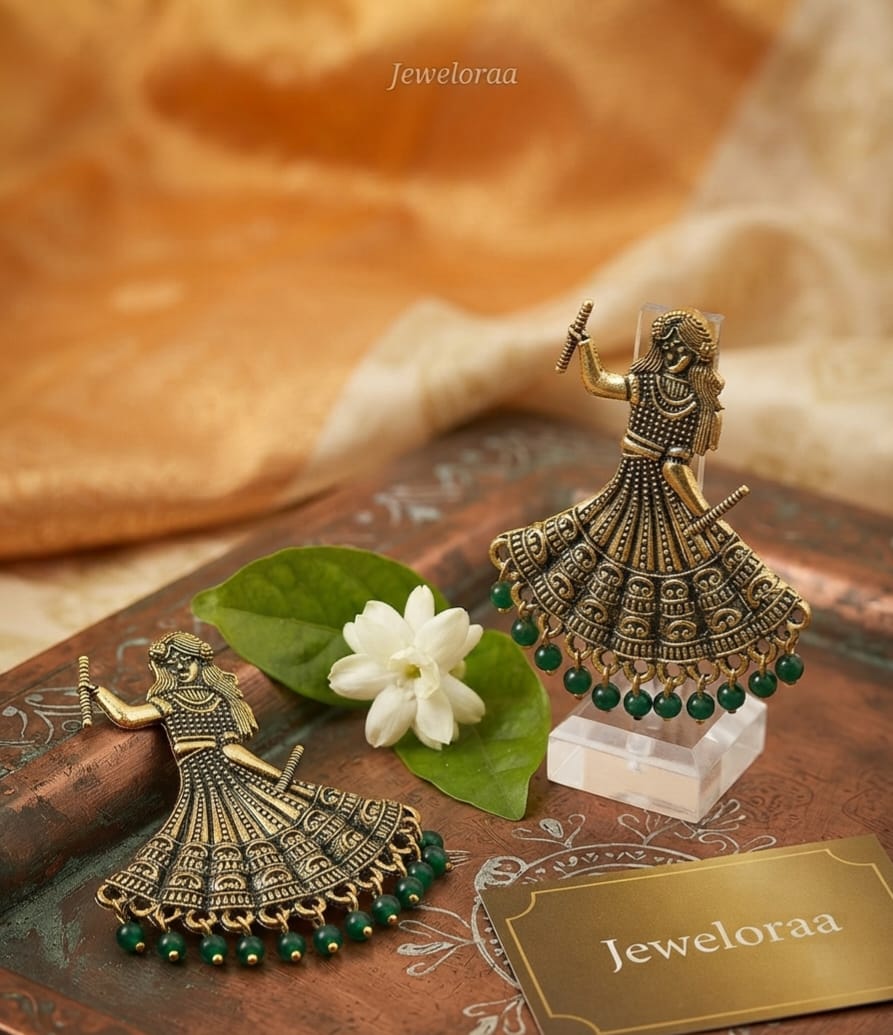 Oxidised Radha Earring