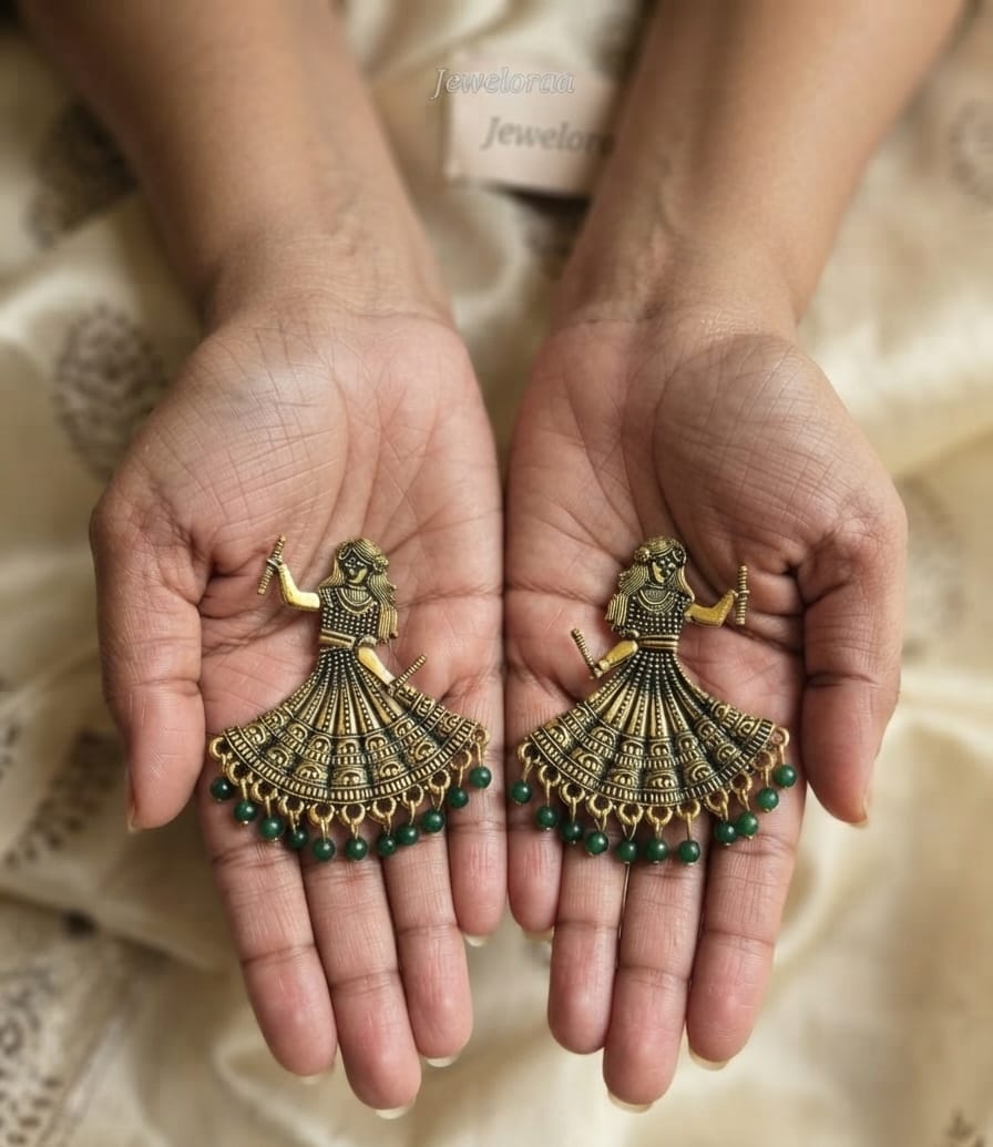 Oxidised Radha Earring