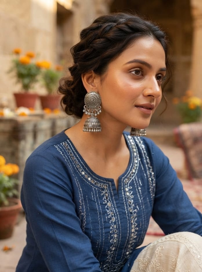 Oxidise Metalic Jhumka