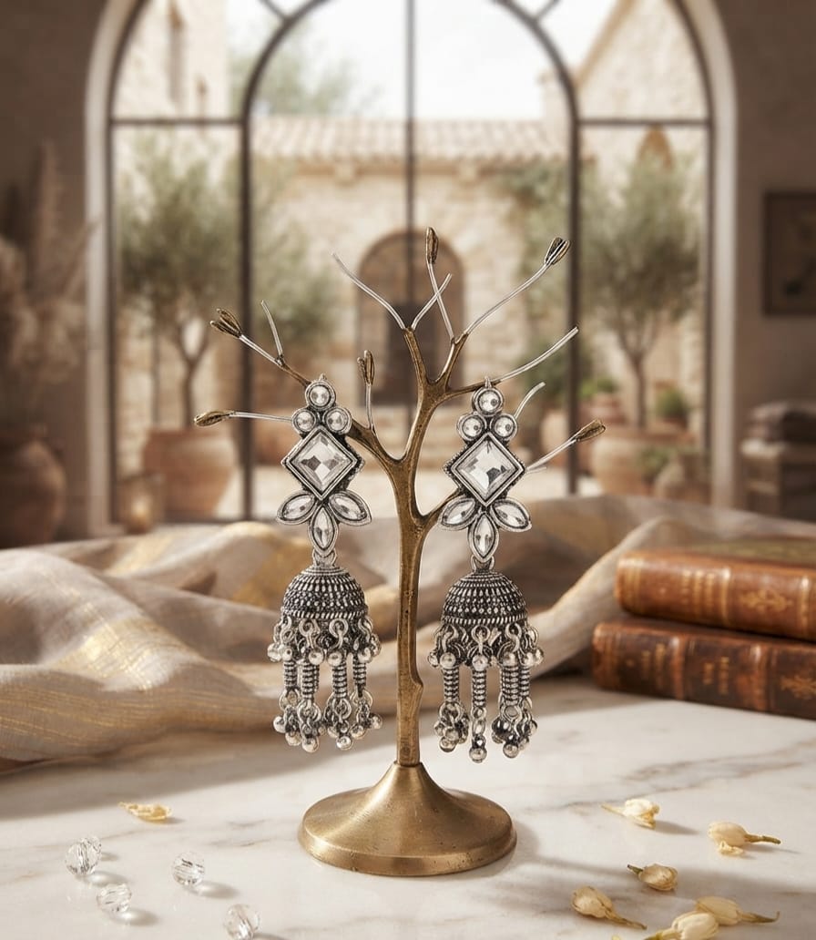 Oxidise Kundan Earring Dangler
