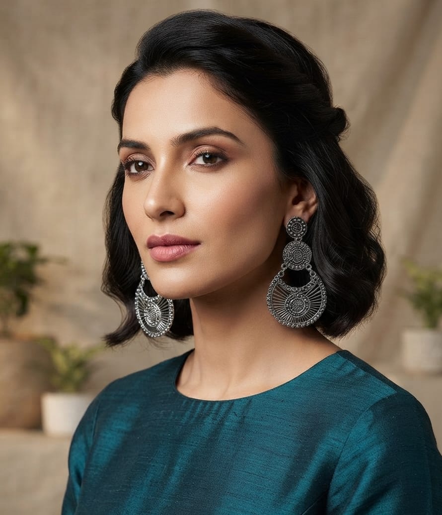 Afghani Tribal Oxidised Dangler Earrings