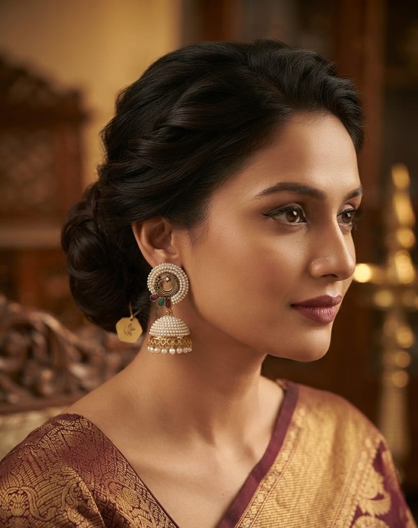 Peacock Moti Jhumka