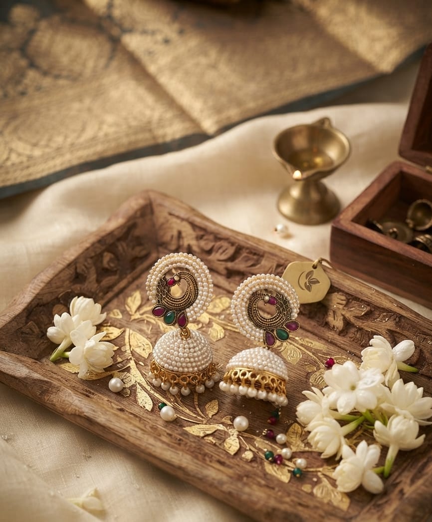 Peacock Moti Jhumka