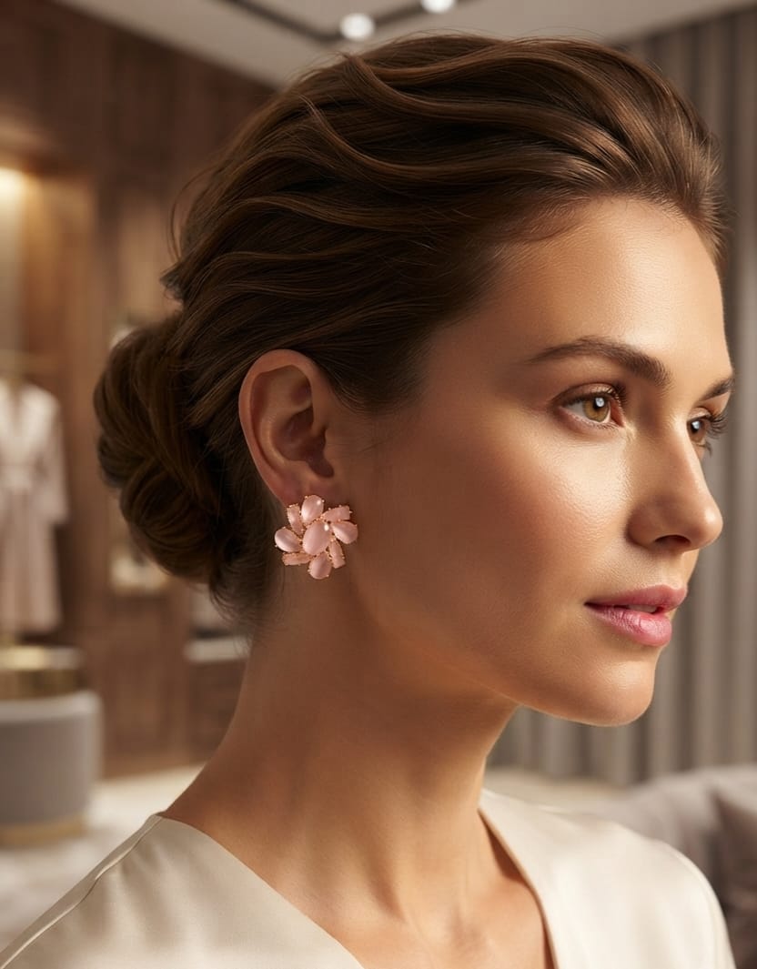 Floral matt finish Stud
