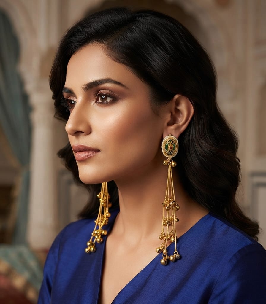 Kashmiri Dangler Oval Design Earring