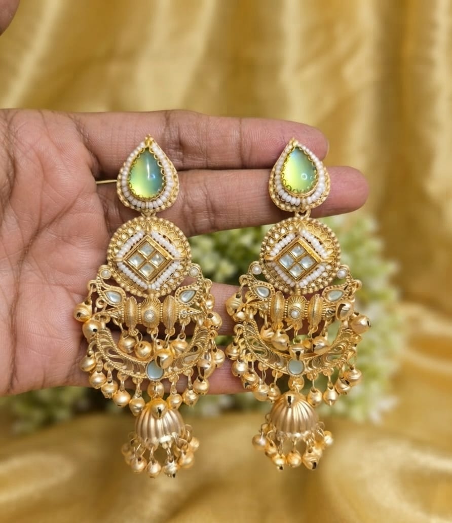 Kashmiri Kundan Chandbali Earring