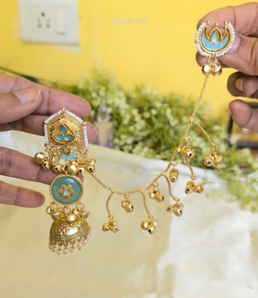 Kashmiri Ear Chain Jhumka