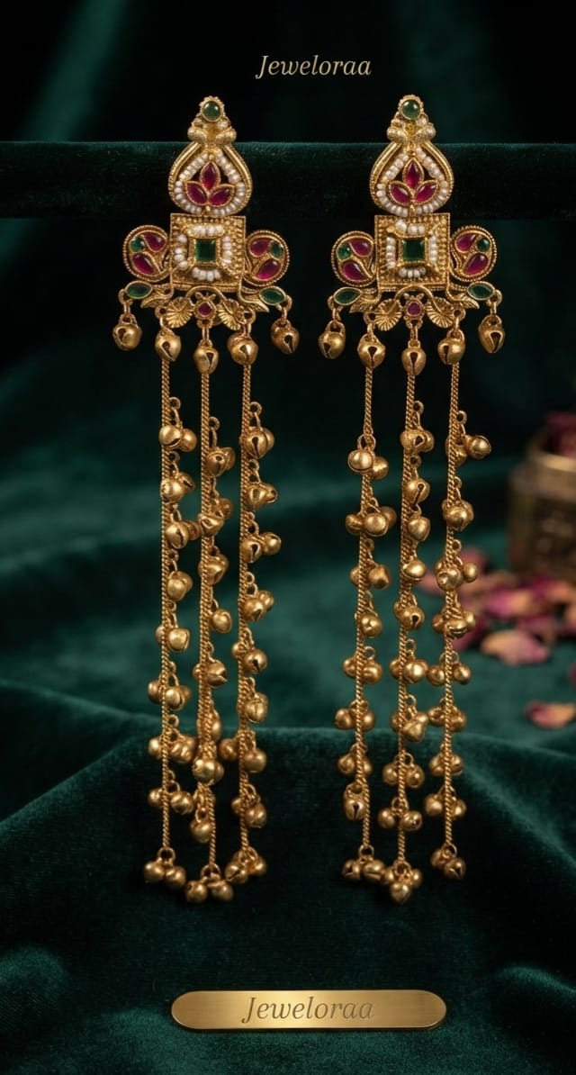 Kashmiri Long Ghungroo Earring