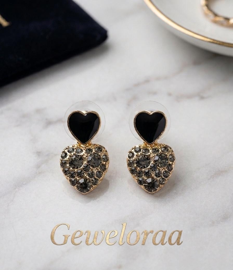 Heart-shaped Korean earrings