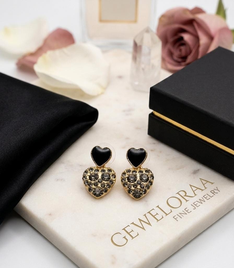 Heart-shaped Korean earrings