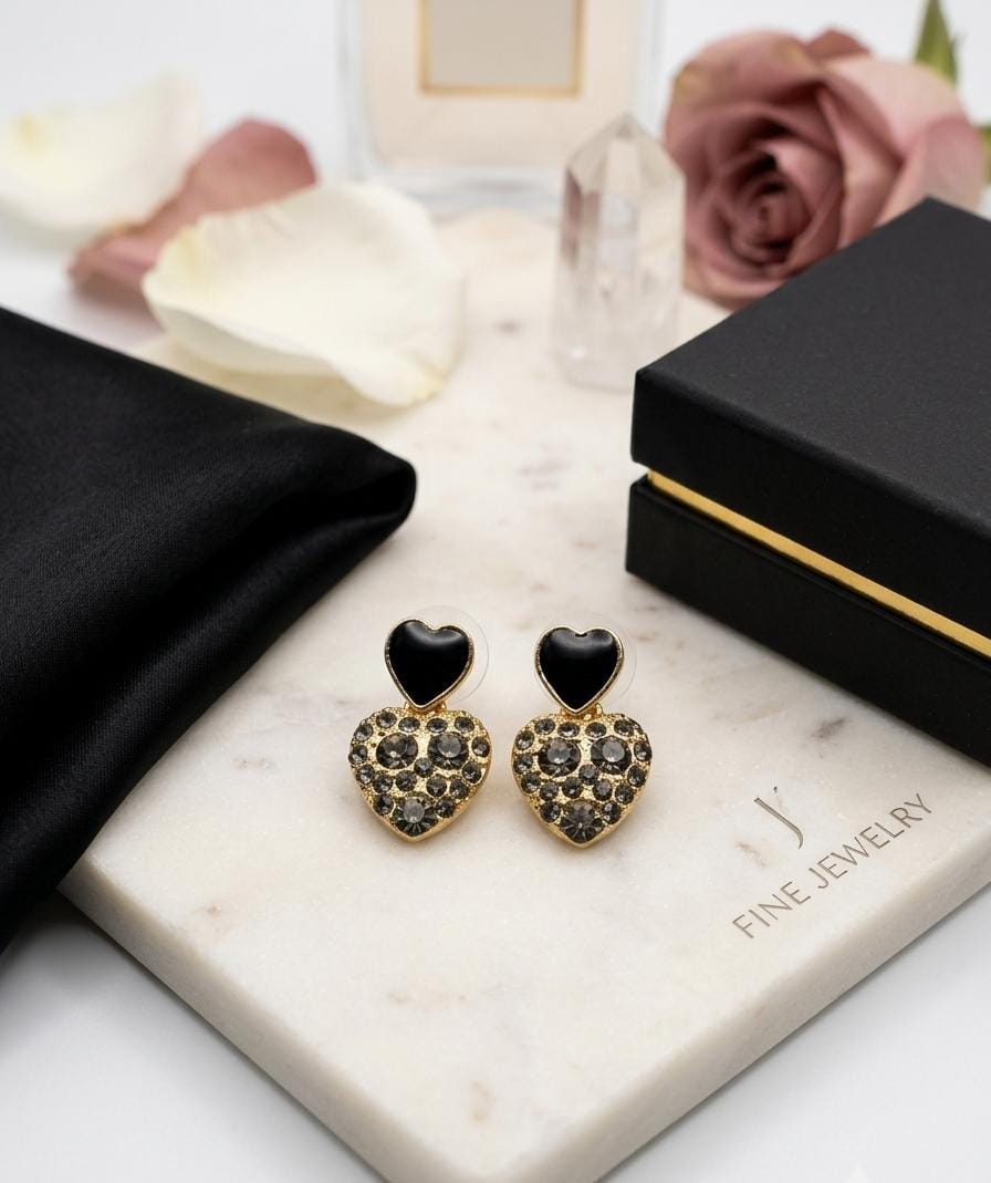 Heart-shaped Korean earrings
