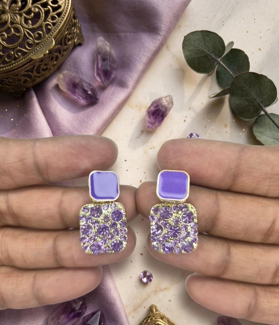 Square Shaped Drop Earrings