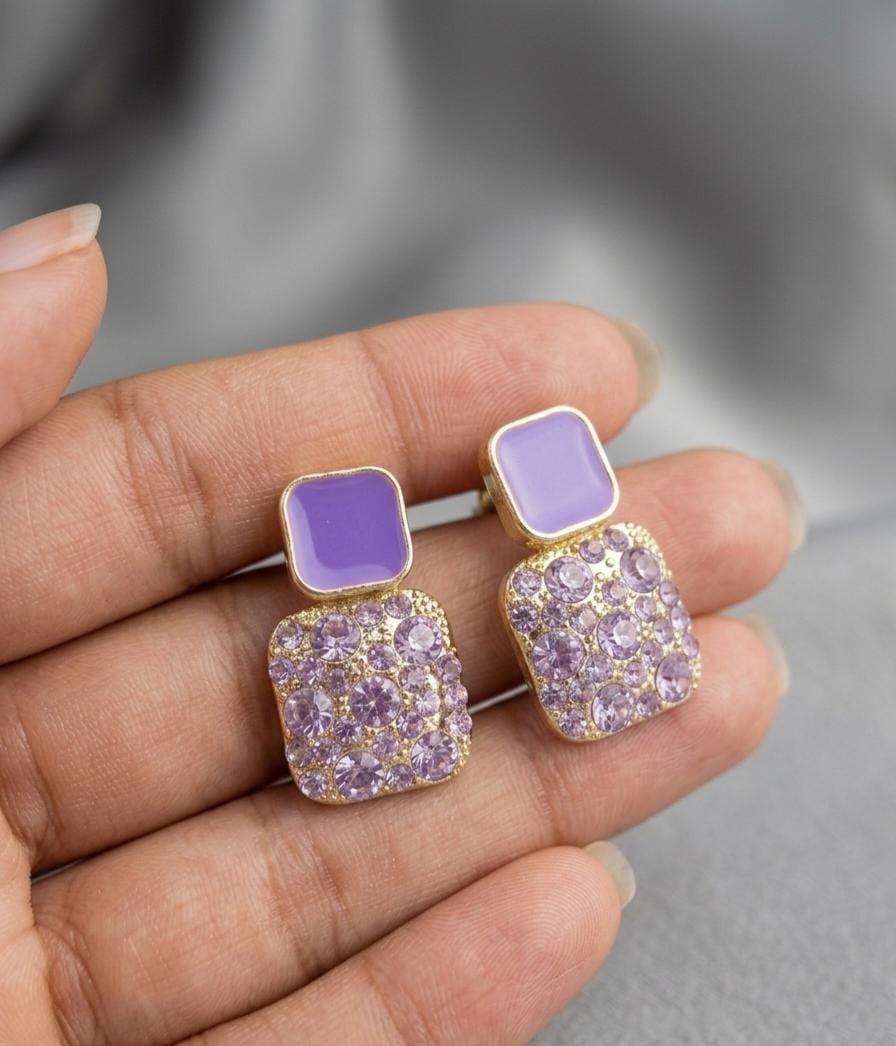 Square Shaped Drop Earrings
