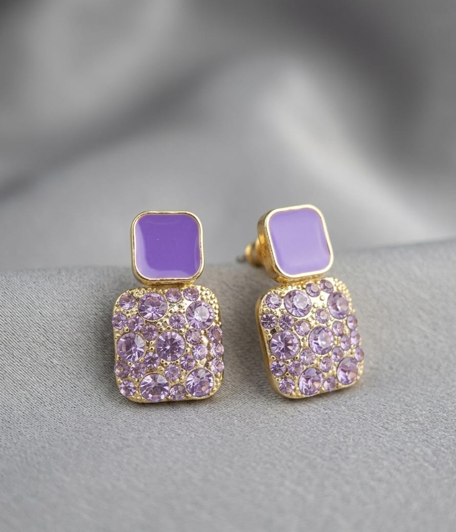 Square Shaped Drop Earrings