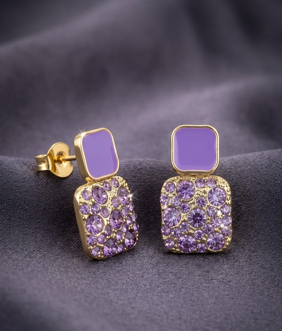 Square Shaped Drop Earrings