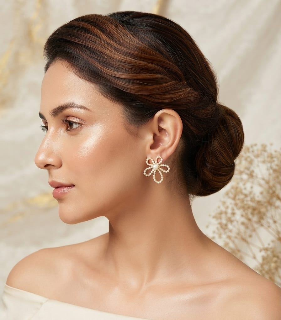 Pearl Flower Stud 46