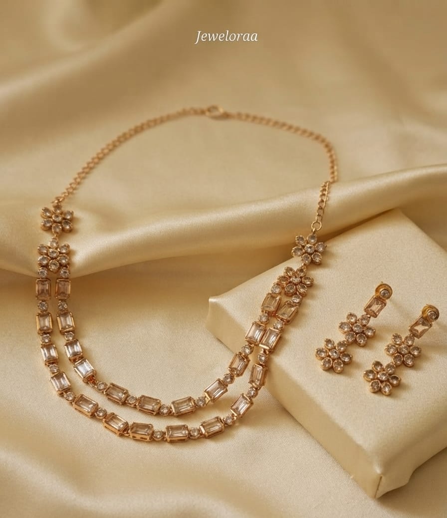 Double Layered Victorian Necklace Set 12