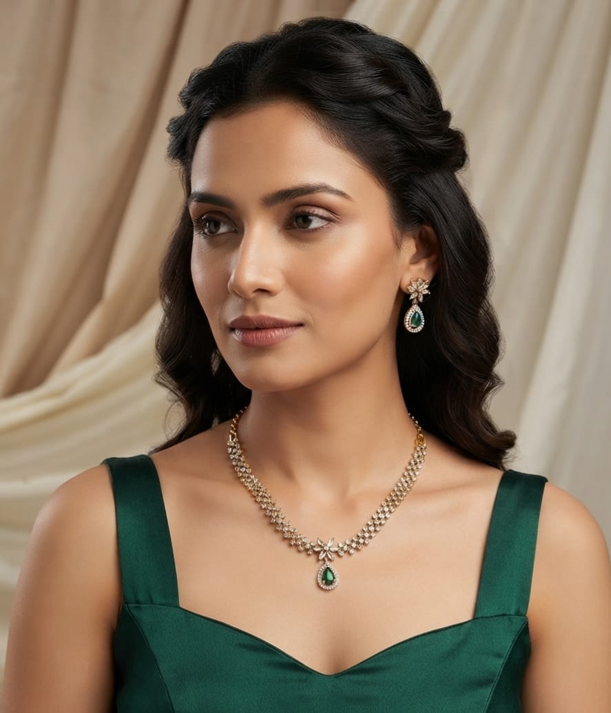 Green Victorian Necklace Set 14