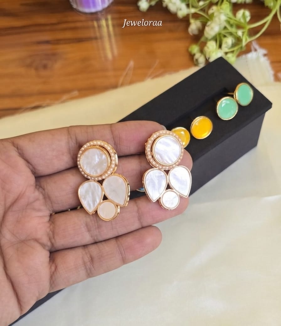 Multi color Stone Interchangeable Earring V-24