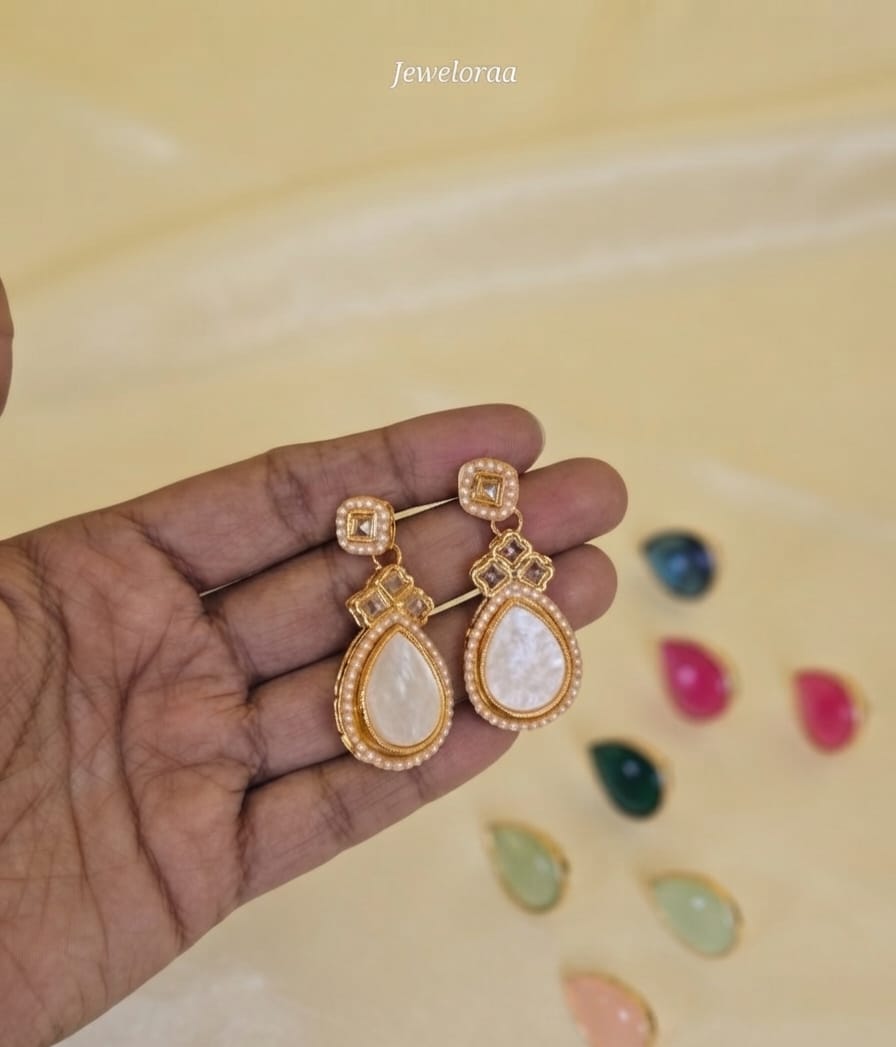 Multi color Stone Interchangeable Earring V-23