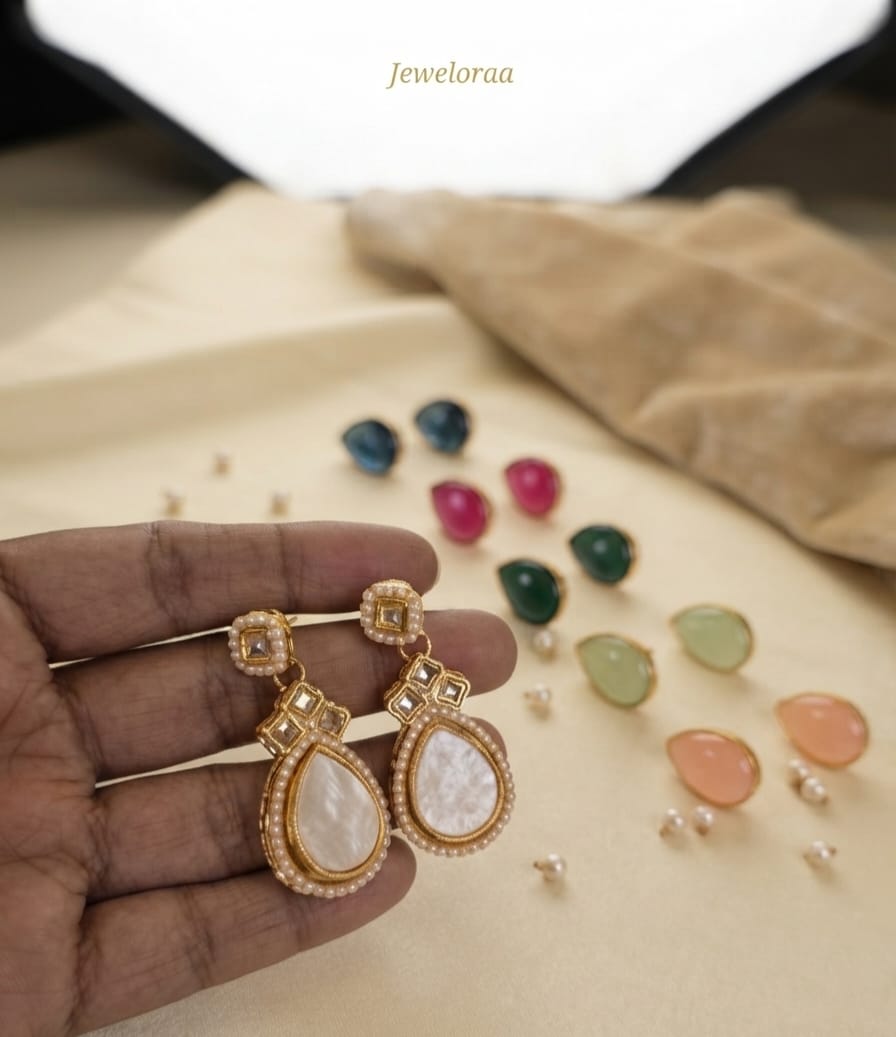 Multi color Stone Interchangeable Earring V-23