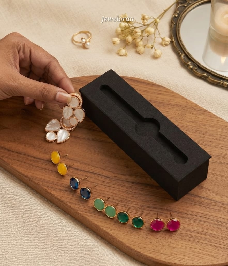Multi color Stone Interchangeable Earring V-24