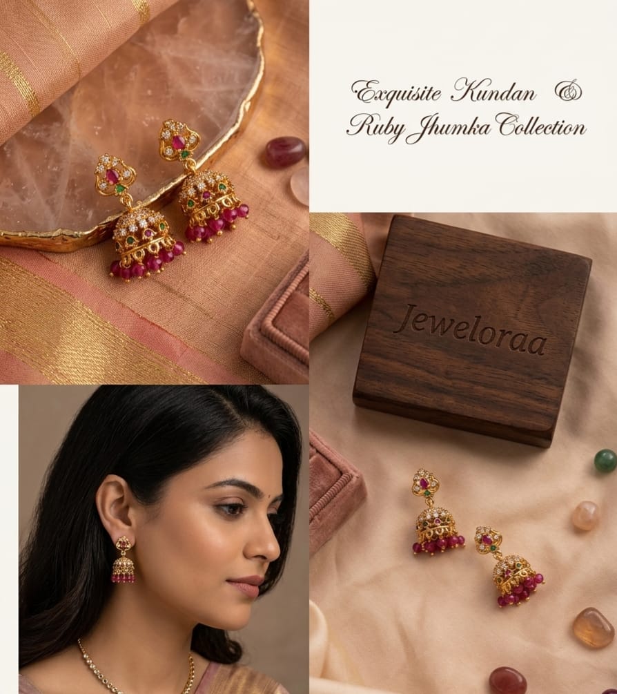 Traditional Pink Pearl Jhumki V-35