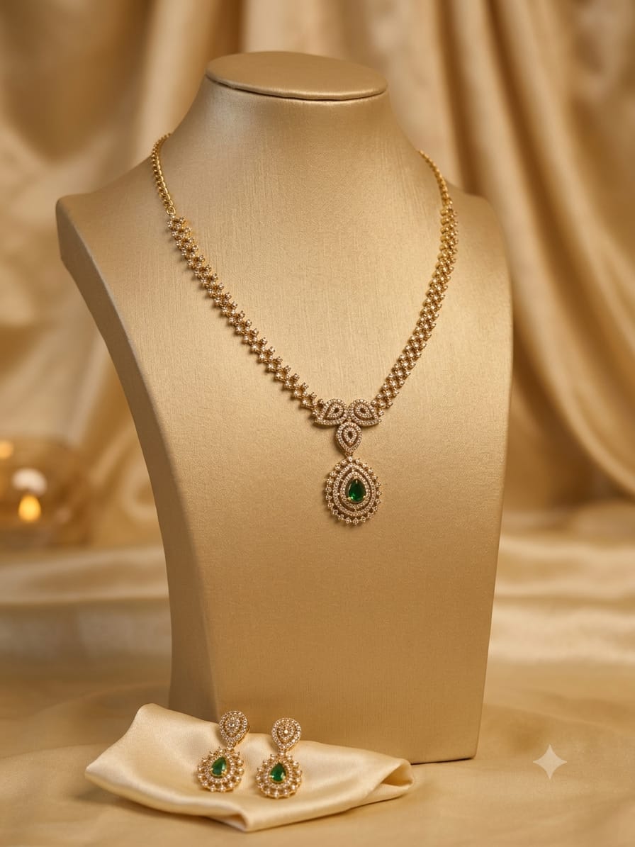 Green Victorian Necklace Set 19