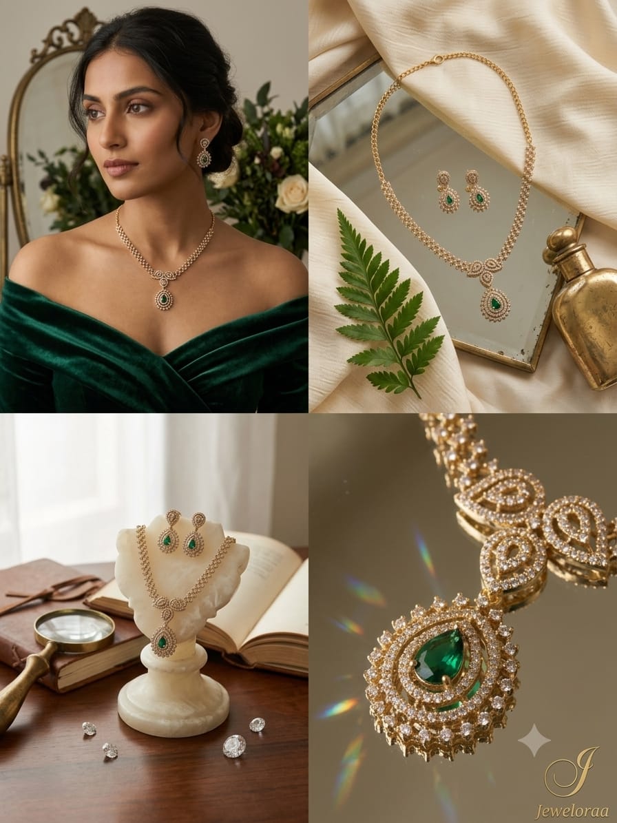Green Victorian Necklace Set 19