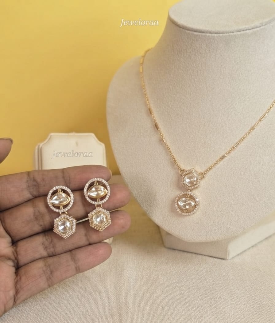 Stone Pendant Hexagon Shape