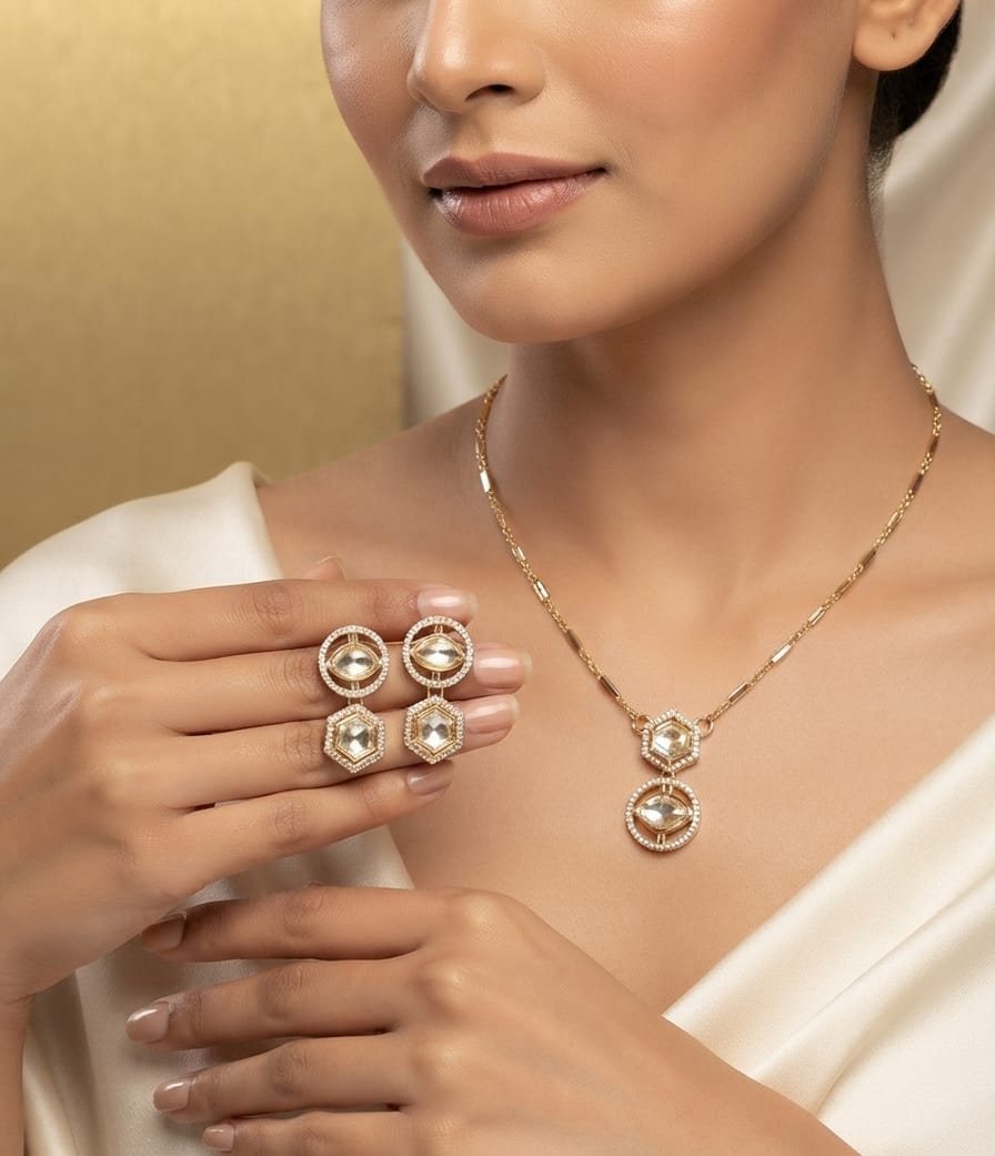 Stone Pendant Hexagon Shape